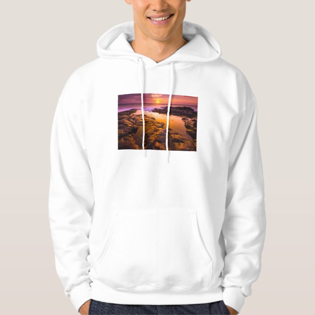 Sunset over tide pools, Hawaii Hoodie (Front)