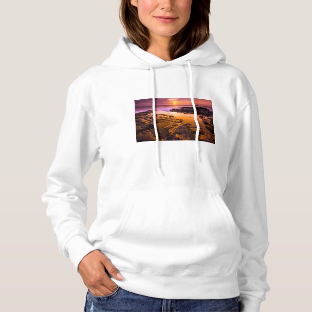 Sunset over tide pools, Hawaii Hoodie (Front)