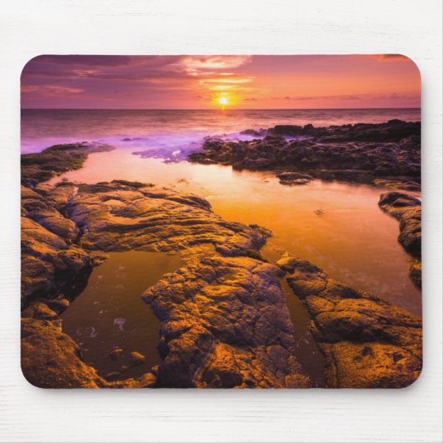 Sunset over tide pools, Hawaii Mouse Mat (Front)