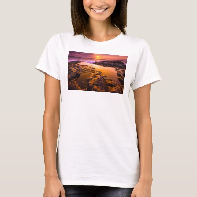 Sunset over tide pools, Hawaii T-Shirt (Front)