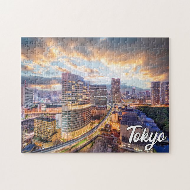 Sunset Over Tokyo, Japan Jigsaw Puzzle (Horizontal)