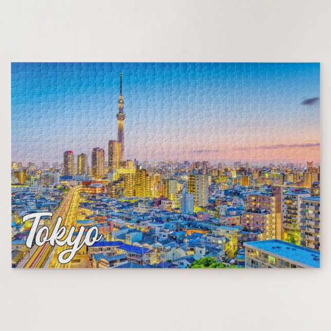 Sunset Over Tokyo, Japan Jigsaw Puzzle (Horizontal)