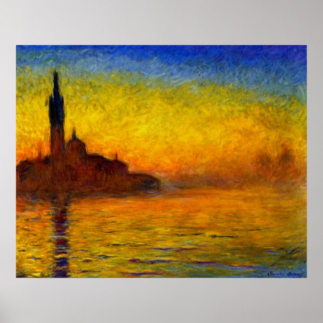 Sunset over Venice by Claude Monet Print (Front)