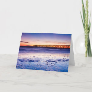Sunset Over Ventura Pier And Beach Card