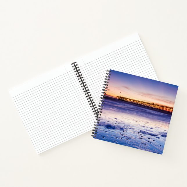 Sunset Over Ventura Pier And Beach Notebook (Inside)