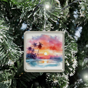 Sunset over Water AI Ornament 