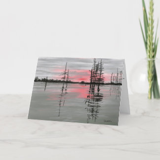 Sunset Over Water Encouragement JW Thank You Card