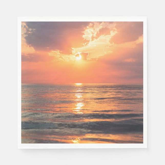 sunset over water napkin (Front)