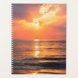 sunset over water planner
