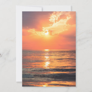 sunset over water thank you card