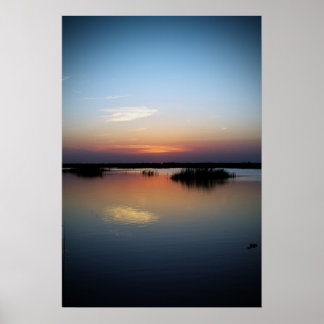 Sunset Over Wetlands Poster