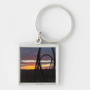 Sunset Over Wildfire Key Ring