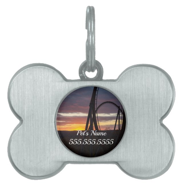 Sunset Over Wildfire Pet Tag (Front)