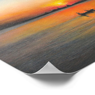 Sunset painting acrylic painting canvas print