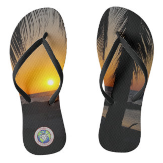 Sunset Palm Flip Flops