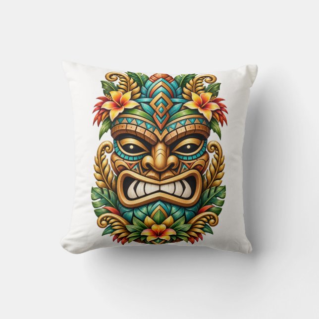 Sunset Palm Tiki Cushion (Front)