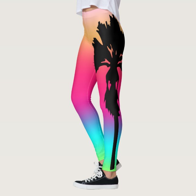 Sunset Palm Tree Leggings (Left)