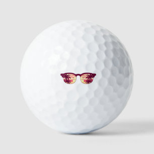 Sunset Palm Trees Beach Summer Vacation Tropical S Golf Balls