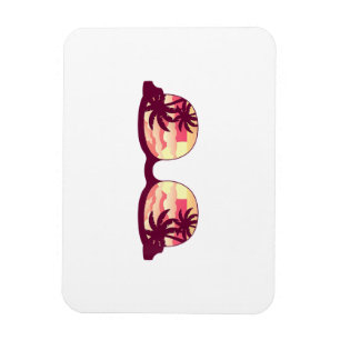 Sunset Palm Trees Beach Summer Vacation Tropical S Magnet