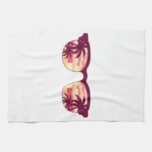 Sunset Palm Trees Beach Summer Vacation Tropical S Tea Towel