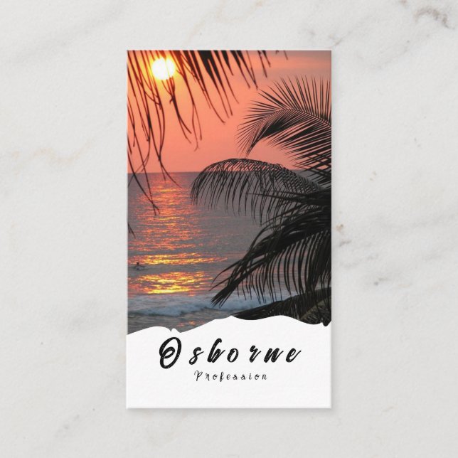 Sunset Palm Trees  Business Card (Front)