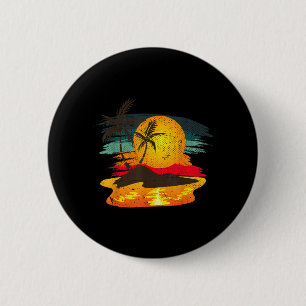Sunset Palm Trees Island Summer Vibes Exotic 6 Cm Round Badge