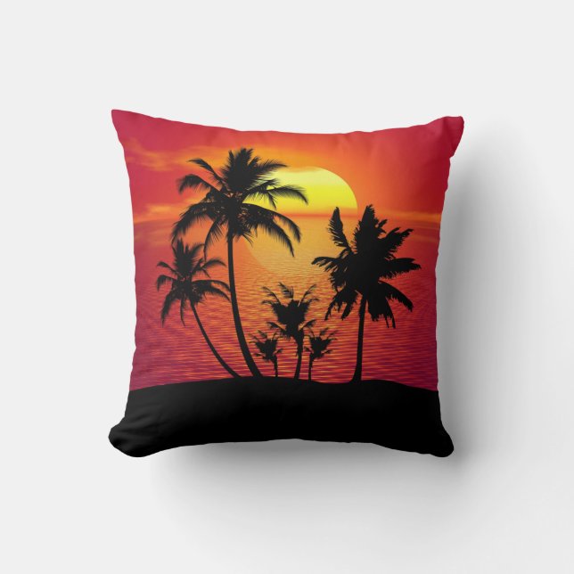 Sunset Palm Trees Silhouette-16514 Cushion (Front)