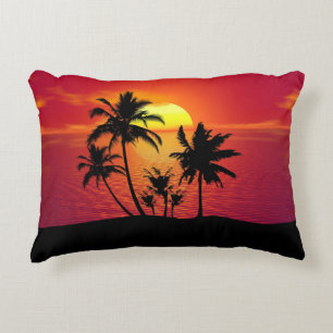Sunset Palm Trees Silhouette Design-65143 Decorative Cushion