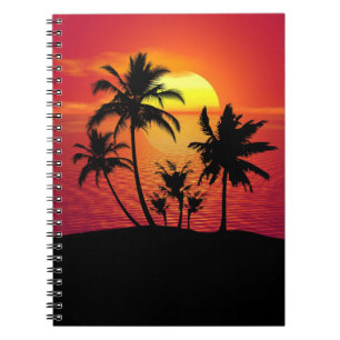 Sunset Palm Trees Silhouette Design-65143 Notebook
