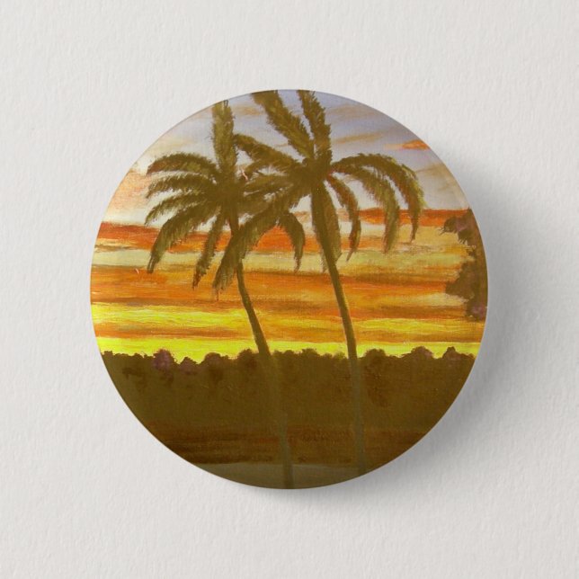 Sunset Palms 6 Cm Round Badge (Front)