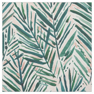 SUNSET PALMS Blush Tropical Print Fabric