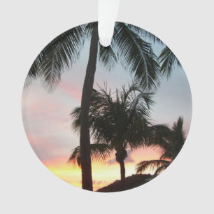 Sunset Palms Tropical Landscape Photography Ornament