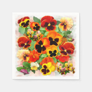 Sunset Pansies Napkin