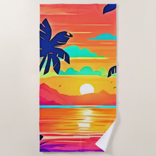 Sunset Paradise Artwork Beach Towel