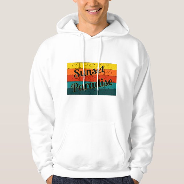 Sunset Paradise | Beautiful Sunset Colourful Cool Hoodie (Front)