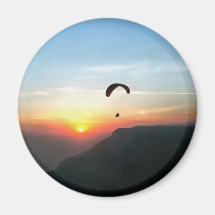 Sunset Paraglide Wanderlust Extreme Sports Art Magnet