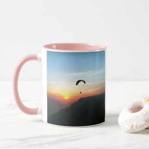 Sunset Paraglide Wanderlust Extreme Sports Art Mug