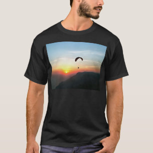 Sunset Paraglide Wanderlust Extreme Sports Art T-Shirt