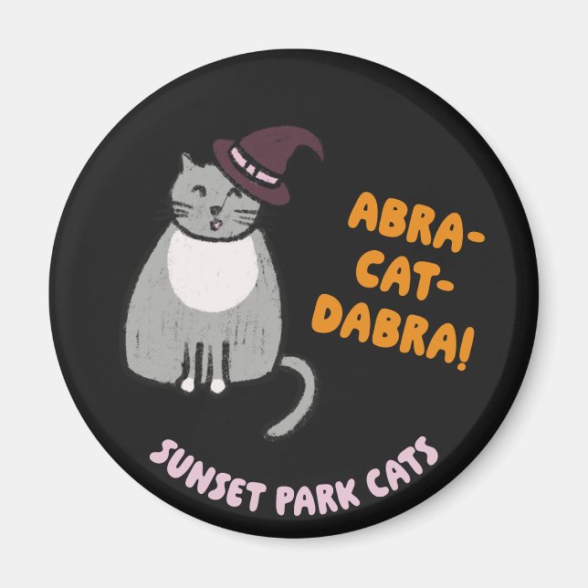 Sunset Park Cats Halloween Magnet Witch Ashes  (Front)