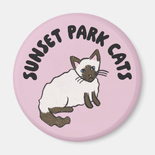 Sunset Park Cats Magnet Almond Rescue Cat