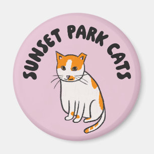 Sunset Park Cats Magnet Charming Rescue Cat