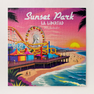 Sunset Park El Salvador Travel Vintage Retro Jigsaw Puzzle