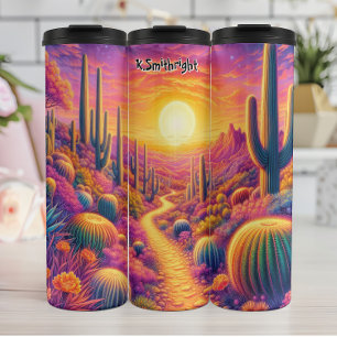 Sunset Path Through Colourful Desert Thermal Tumbler