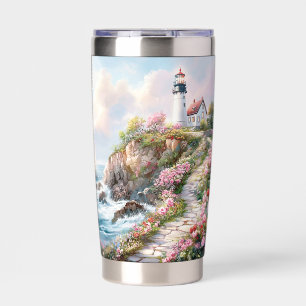 Sunset Path to the Lighthouse – Coastal Garden Insulated Tumbler
