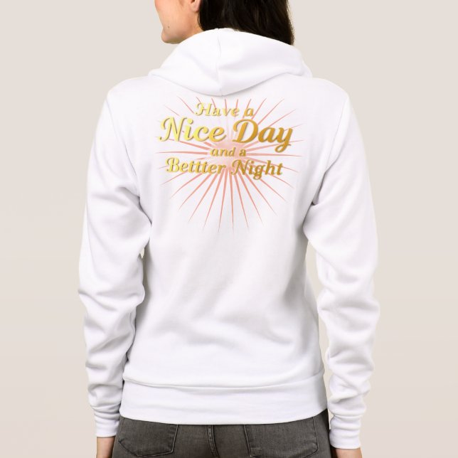 Sunset Peace Wear: Better Night Gold Script Achemp Hoodie (Back)