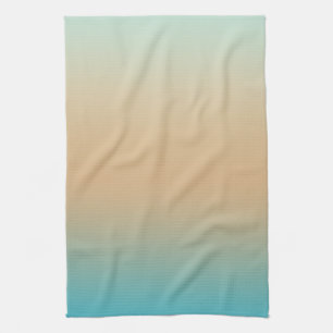 Sunset Peach Aqua Ombre Tea Towel