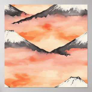 Sunset Peaks – Golden Mountain Dreamscape (10) Poster