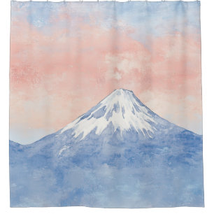 Sunset Peaks – Golden Mountain Dreamscape Shower Curtain
