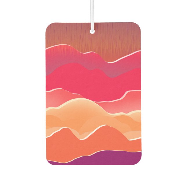 Sunset Peaks Modern Paper Collage Art Car Air Freshener (Front)