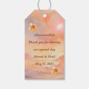 Sunset Pearl Alhamdulillah Wedding Favour Gift Tag